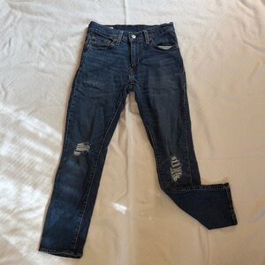 Levi's Dark Blue Skinny Jeans with Knee Rips